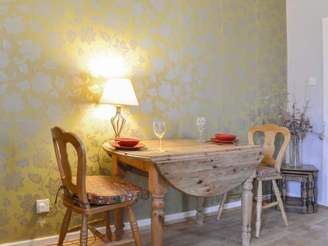 Compact dining area with gorgeous table and chairs | Craven Cottage, Skipton