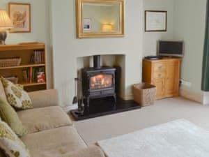 Well presented living room with cosy wood burner | Hillcrest, Pickering