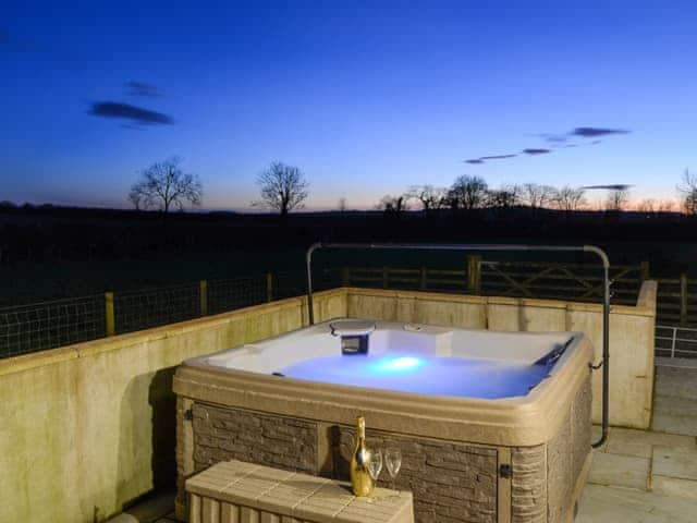 Relaxing hot tub with illumination | Little Meadow - West House Farm, Dearham, near Maryport