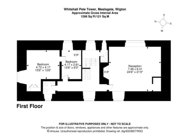 Floor plan of first floor | Whitehall Pele Tower, Mealsgate