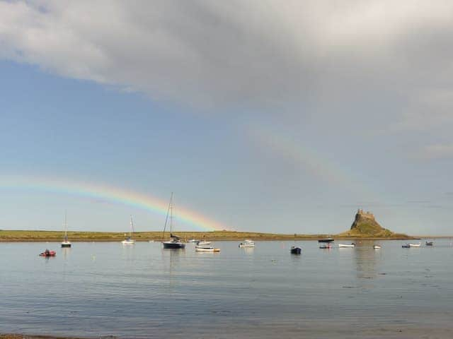 Lindisfarne Castle and harbour | The Old Granary, Holy Island, near Berwick-upon-Tweed