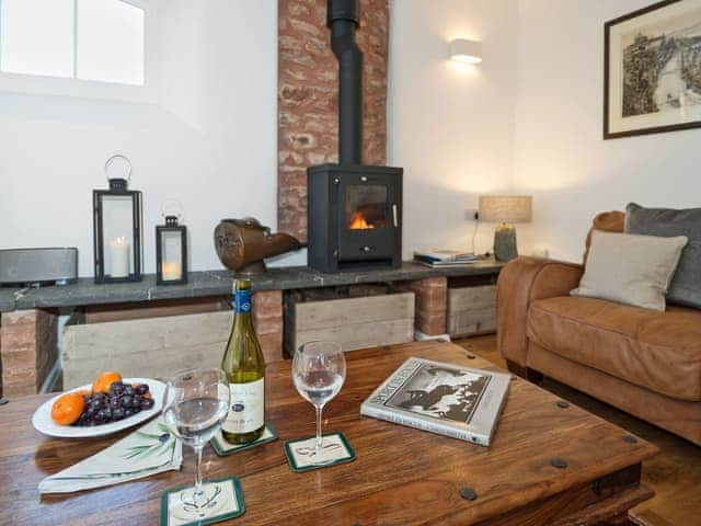 Thoughtfully restored living room with beams | The Mill House, Aisholt, near Bridgwater