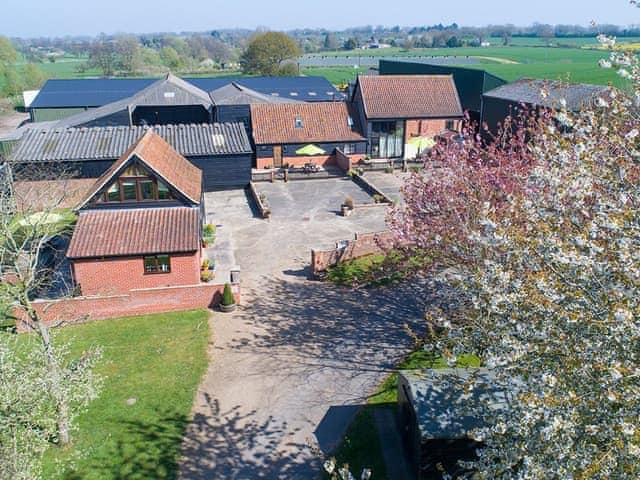 Aerial view of the holiday homes | Old Hall Farm Cottages, Walpole, near Halesworth