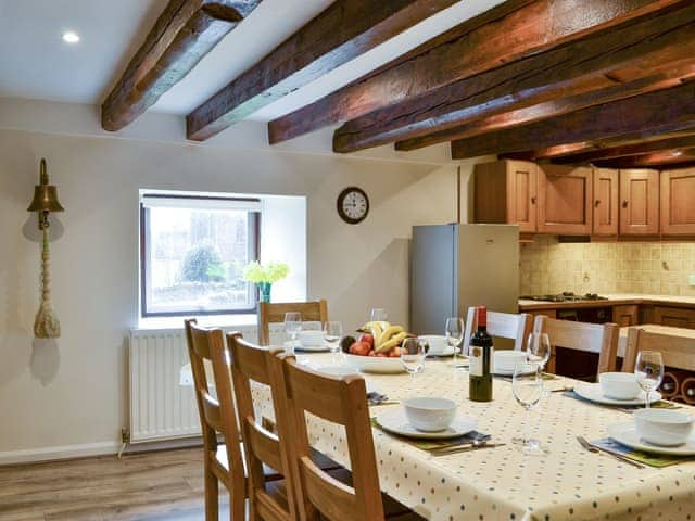 Exposed wooden beams within the kitchen/diner | The Old Granary, Holy Island, near Berwick-upon-Tweed