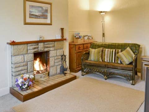 Charming living room with open-fire | Blairhosh Cottage, Balloch, Loch Lomond