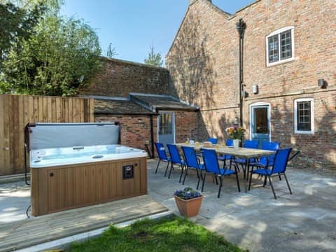 Impressive patio area with hot tub for 7 | Islington Hall, Tilney All Saints, near King&rsquo;s Lynn