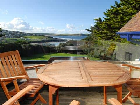 Far reaching views out to sea from the balcony | Bishops View, Polzeath