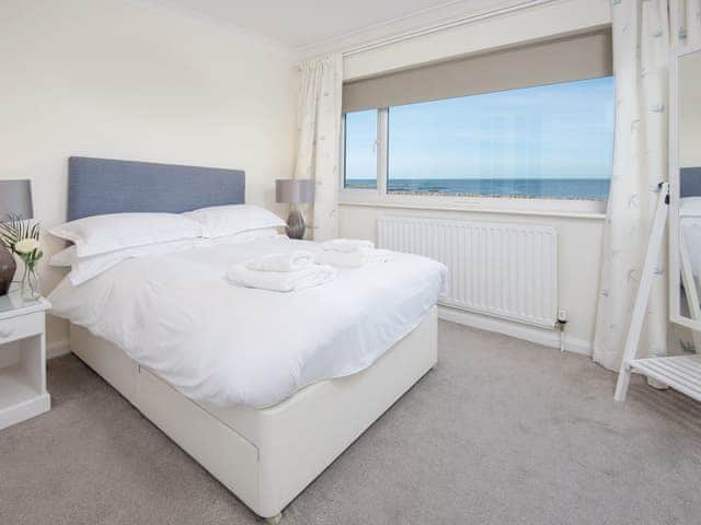 Comfortable double bedroom with sea views | The Beach House, Beadnell, near Seahouses