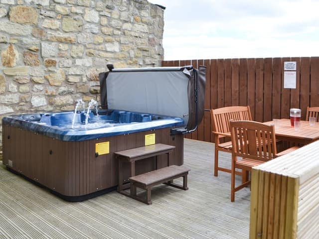 Relax in the private hot tub | The Arches - Causey Park Farms Ltd, Longdyke, near Morpeth