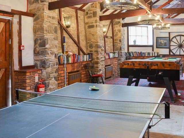 Shared games room with many activities for a rainy day | Trimstone Manor Cottages, Trimstone, near Woolacombe