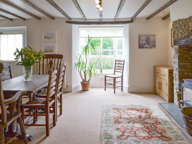 Spacious dining room with wood burner | Chaplands, Beaford, near Great Torrington