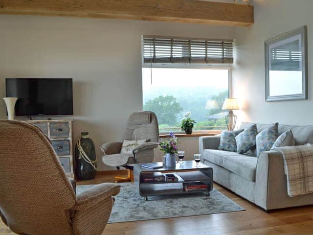 Tastefully furnished living area | Poachers View - Netherfield Hill Farm, Netherfield, near Battle