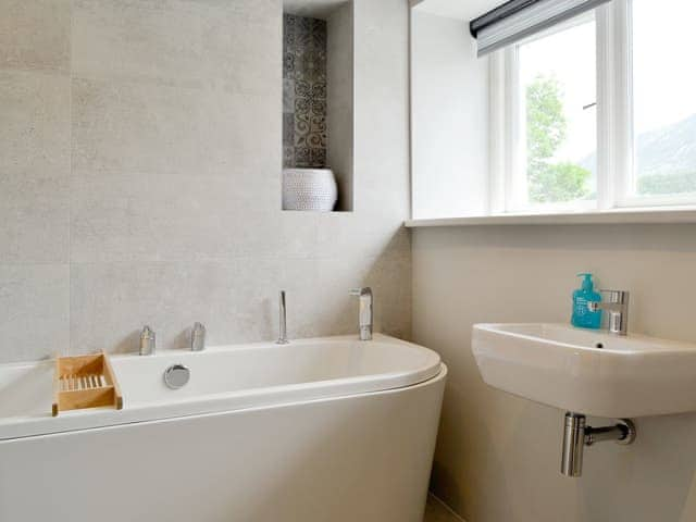 Family bathroom with separate shower cubicle | The Old Post Office Gillerthwaite, Loweswater, near Cockermouth