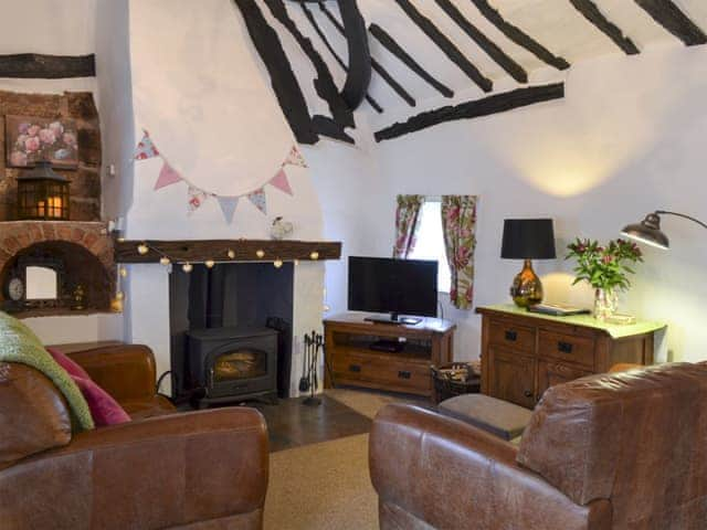 Cosy and warm living room with wood burner | Childe of Hale Cottage, Hale Village