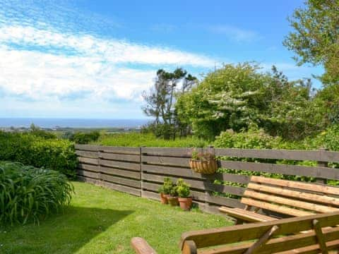 Wonderful sea views from the garden | Kilcummer Stables, Tintagel