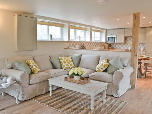 Open plan living/dining room/kitchen | Lea Farm Cottages - The Shearing Shed, Rye Foreign, nr. Rye