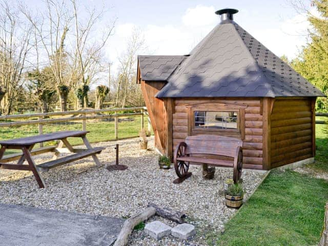 Luxury outdoor BBQ enclosure | White Horse Farm - The Willows, Middlemarsh, nr. Sherborne