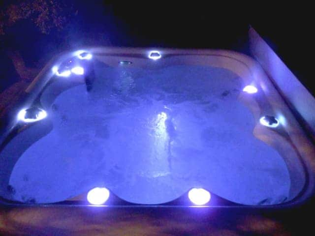 Hot tub at night | Willow Pool House, Kessingland, nr. Lowestoft