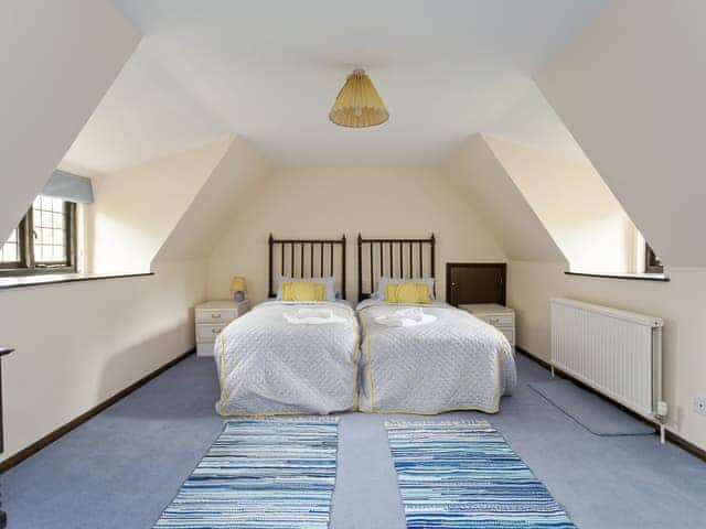 Twin bedroom | Old High Hall, Wickhambrook, nr. Newmarket