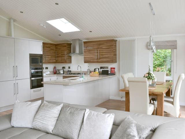 Open plan living/dining room/kitchen | Lake Bank Lodge, Water Yeat near Coniston