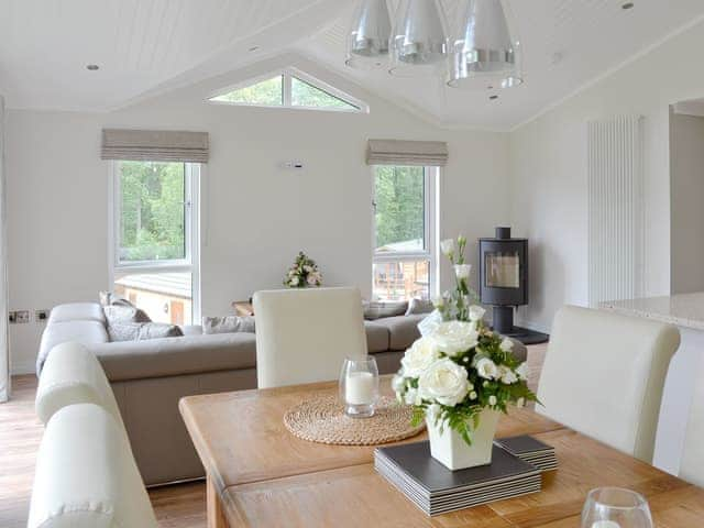 Open plan living/dining room/kitchen | Lake Bank Lodge, Water Yeat near Coniston