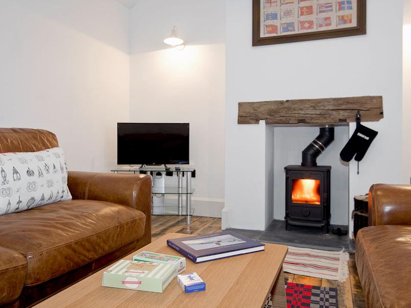 Spacious comfortable living room with wood burning stove | Ty&middot; Cai - Ty Coch Chatham, Llandwrog, near Caernarfon