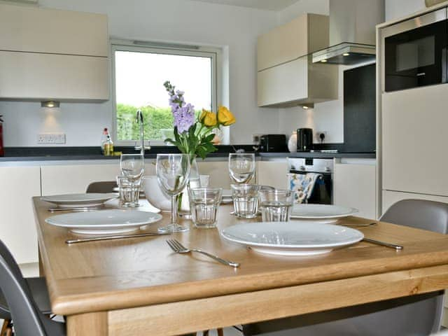 Dining area leads through to kitchen | The Seashells, Brancaster Staithe, near Hunstanton