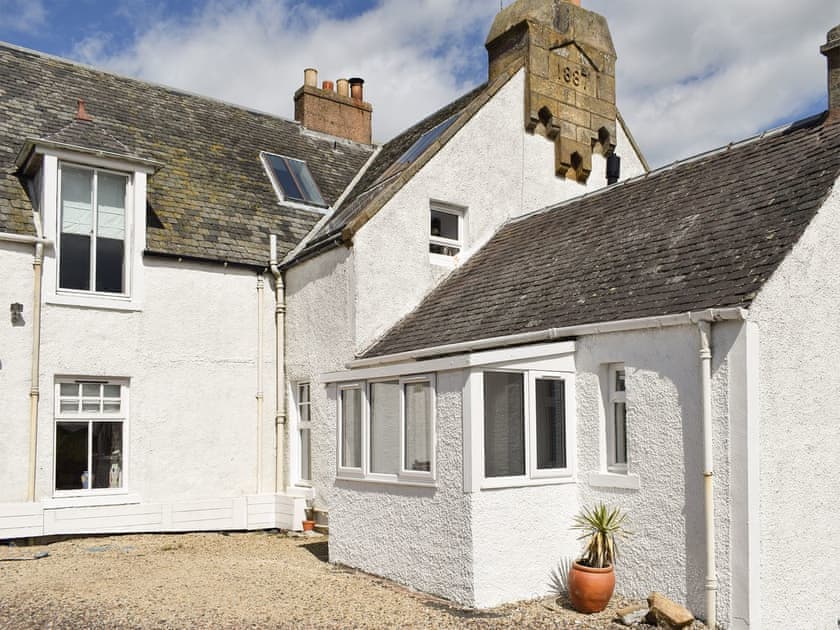 Rear of property and patio area | South House, Lathones, near St Andrews