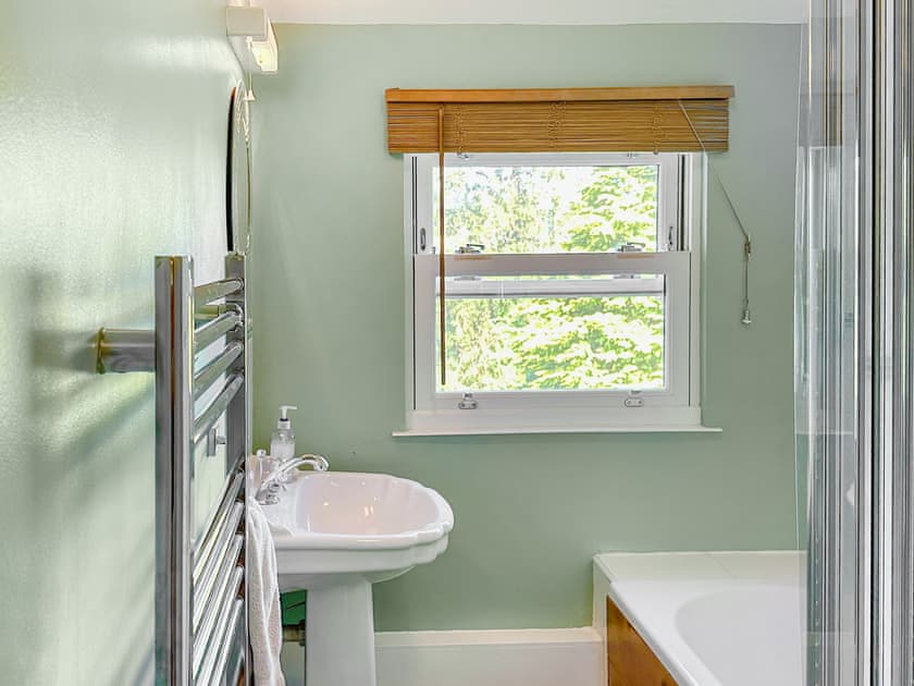 Family bathroom with shower over bath | Tower View, Beech Hill, near Bowness-on-Windermere