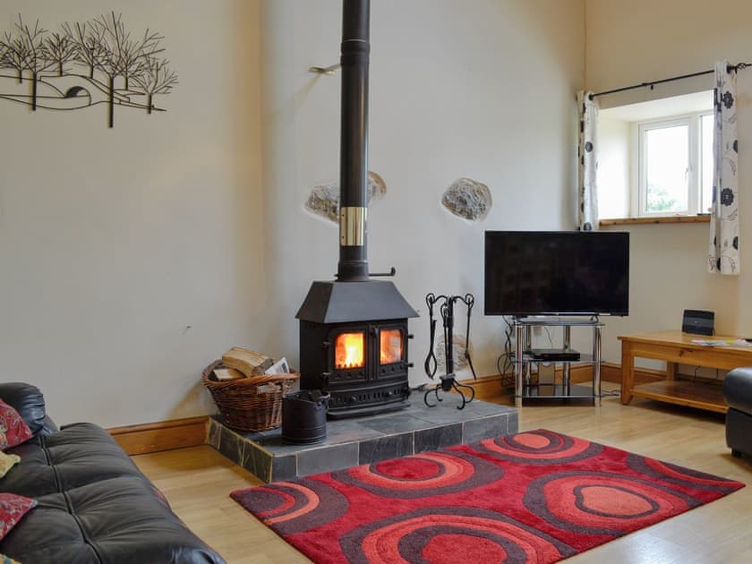 Comfortable living area with a cosy wood burner | Dol Afon, Llanuwchllyn, near Bala