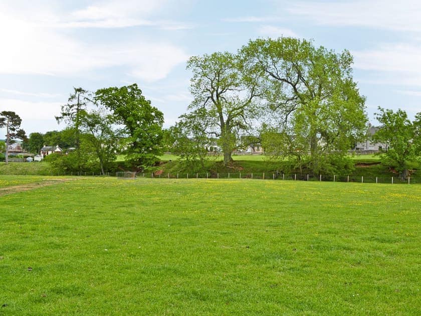 Pleasant outlook over fields towards the village | Digger’s Cottage, Near Lauder