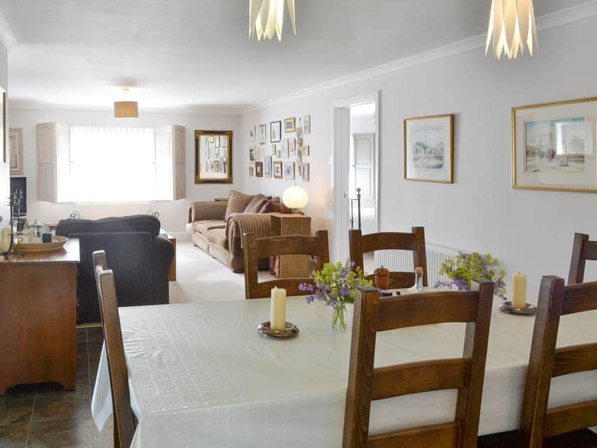 Convenient dining area within large living and dining room | Number Five, St Minver, near Rock