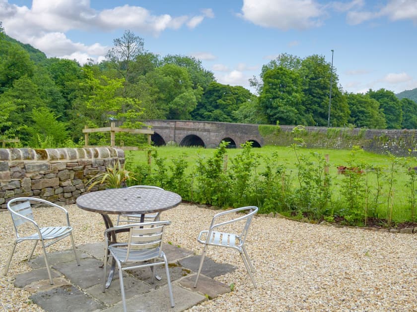 Sitting out area with picturesque views | Fishermans Lodge, Alderwasley, near Matlock