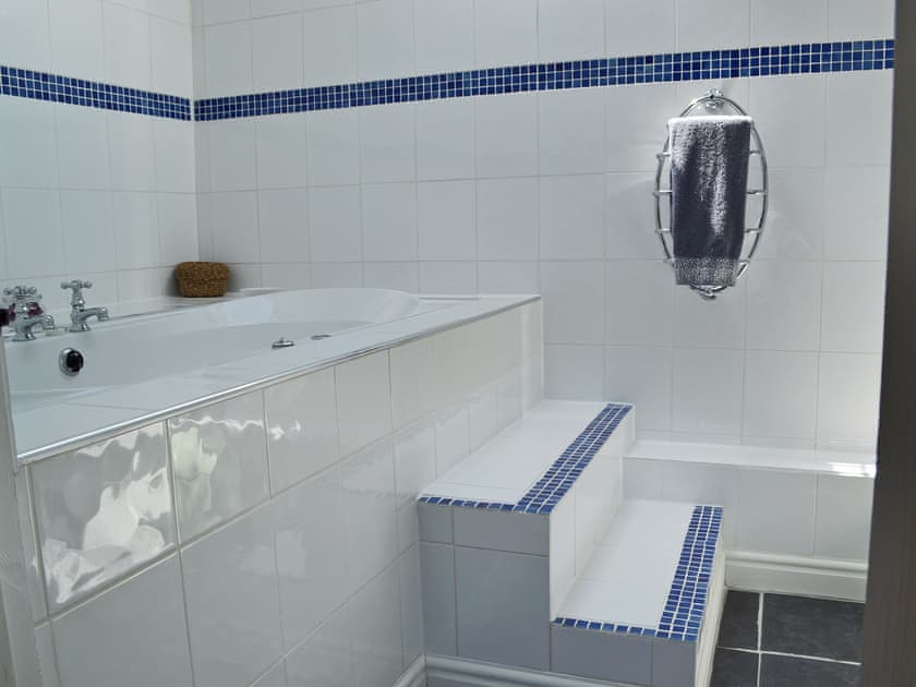 Super bathroom complete with a spa bath | The Old Stables, Over Haddon, near Bakewell