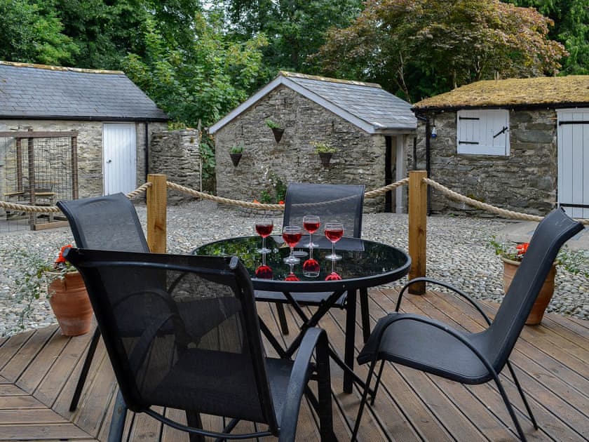 Relax with a drink on the decled area | Crogen Wing, Bala