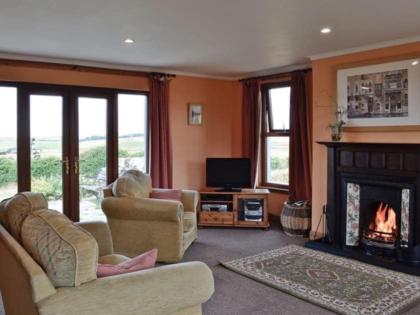 Cosy living room with wood burner | Allanhead, Borness, by Borgue, Kirkcudbright