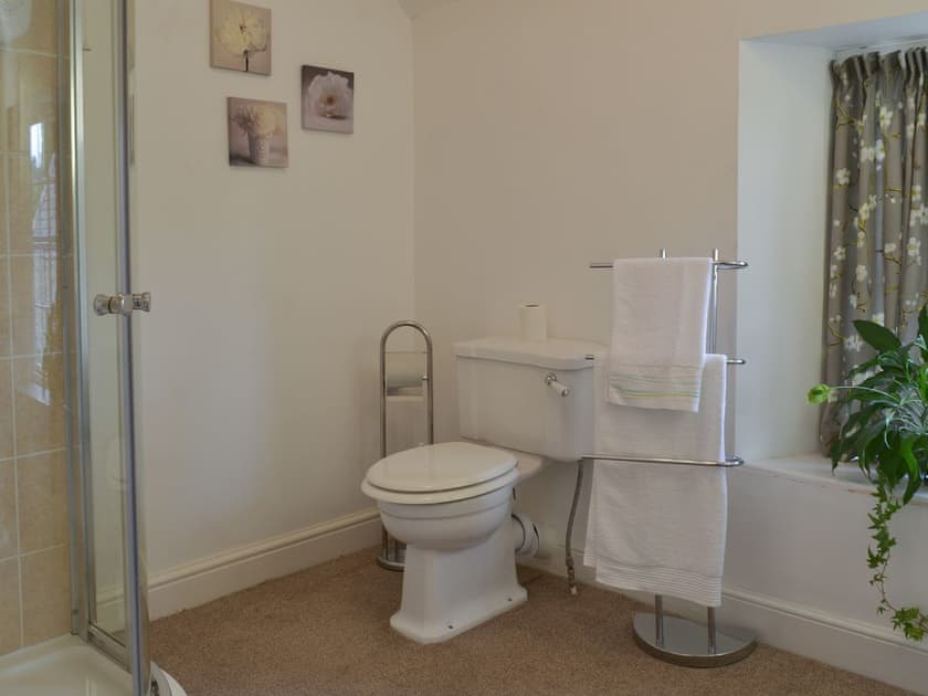 Shower room | The Farmhouse - Lanwithan Cottages, Lostwithiel