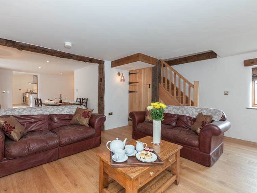 Living room with dining area | Rue Hayes Farm Cottage, Onecote, near Leek
