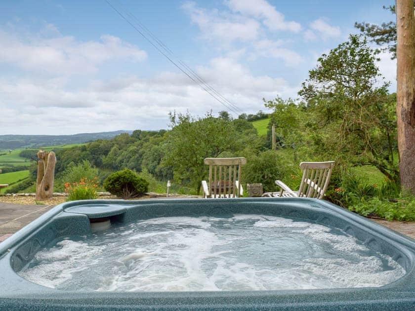 Relaxing private hot tub with wonderful views | Cwmhowell, near Carmarthen