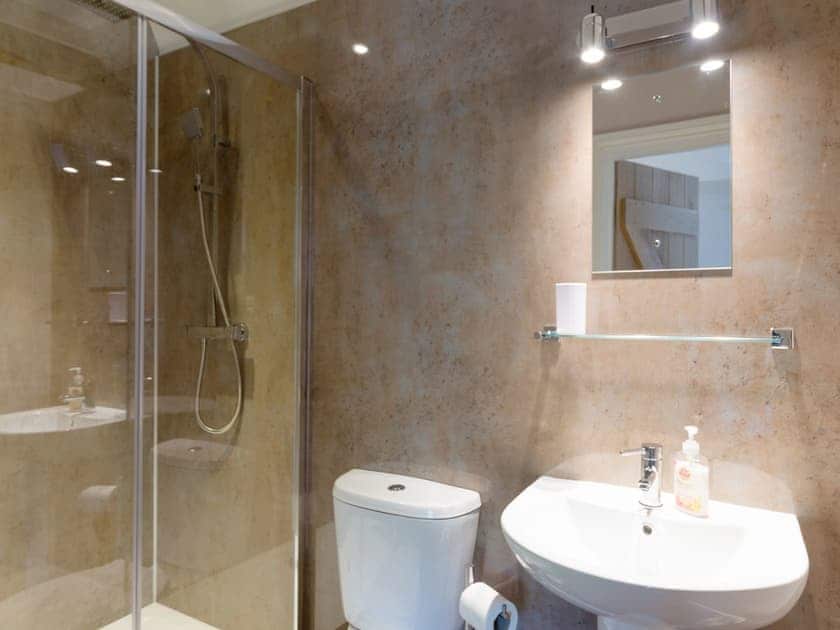 En-suite shower room | Abraham’s Cottage, Langthwaite, near Richmond