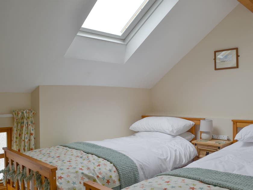 Comfy twin bedroom | The Stables - Smiths Farm Cottages, Charmouth, near Lyme Regis