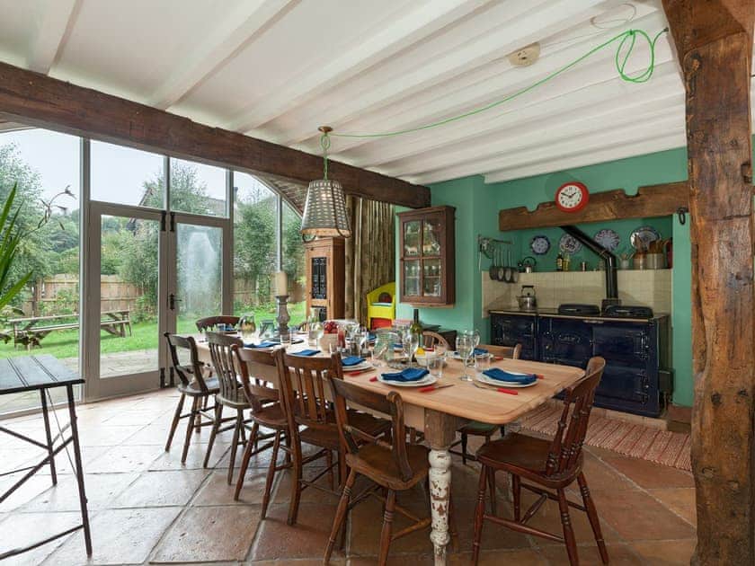 Convenient dining area within kitchen | Rhydleos Mill, Llansilin, near Oswestry