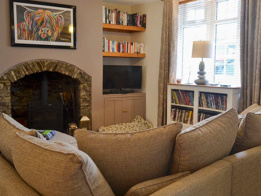 Cosy living area with wood burner | Anchor Cottage, Instow, near Bideford