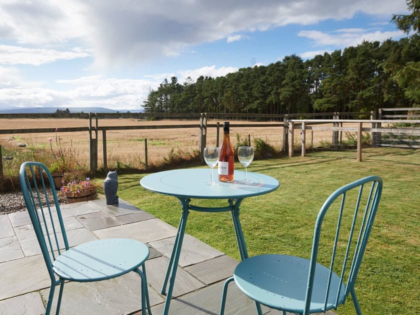 Wonderful views from the patio | Barn Owl Cottage, Newton, near Tain