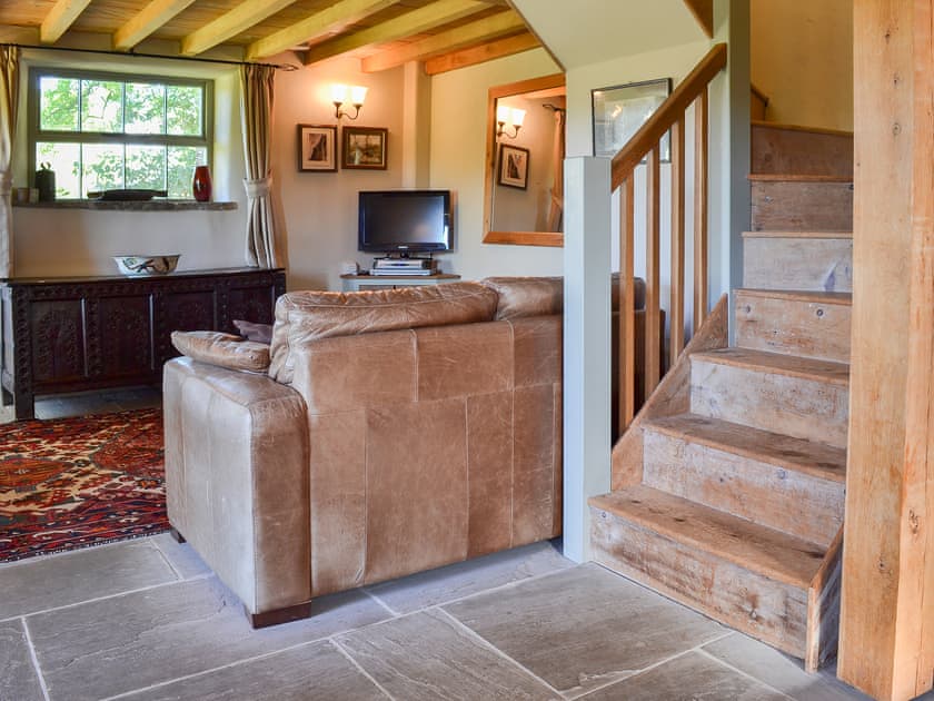 Flag flooredopen plan living area | Megs Cottage Butterton, Butterton, near Leek