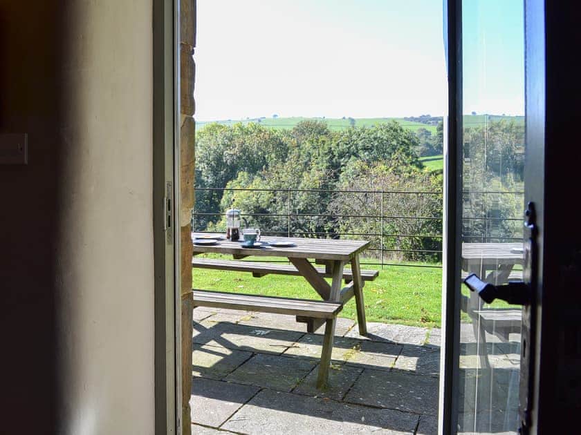 Living area openin on to the patio | Megs Cottage Butterton, Butterton, near Leek