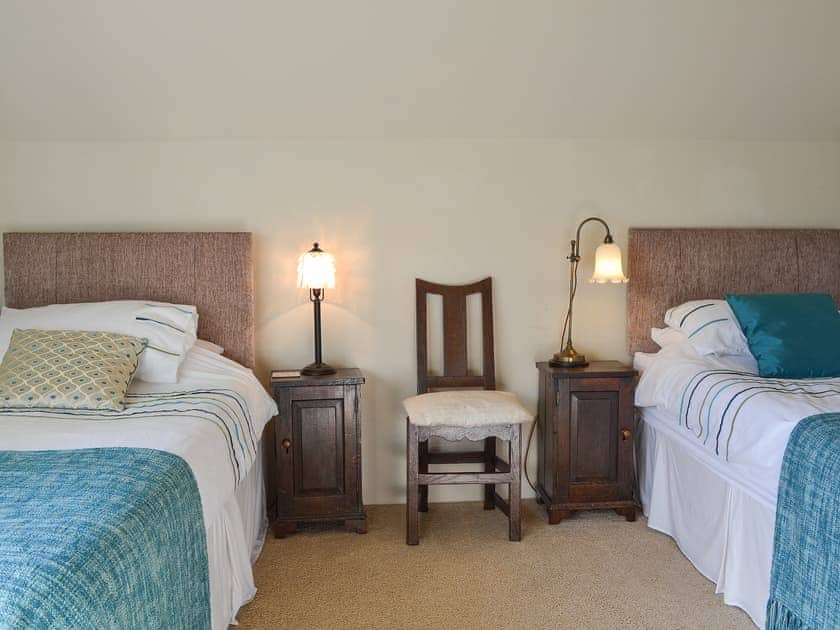 Pretty twin bedded room | Megs Cottage Butterton, Butterton, near Leek