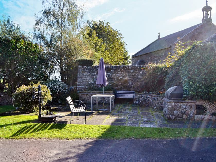 Large garden with patio, summerhouse, garden furniture and gas BBQ | Smithy House, Guthrie, near Forfar