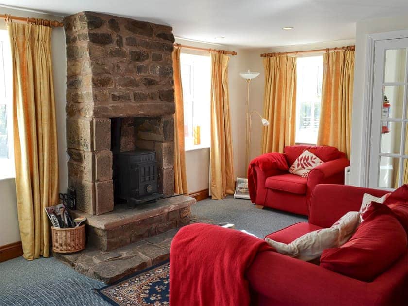 Cosy living area with wood burner | Felbridge Cottage, Once Brewed, Bardon Mill, near Hexham