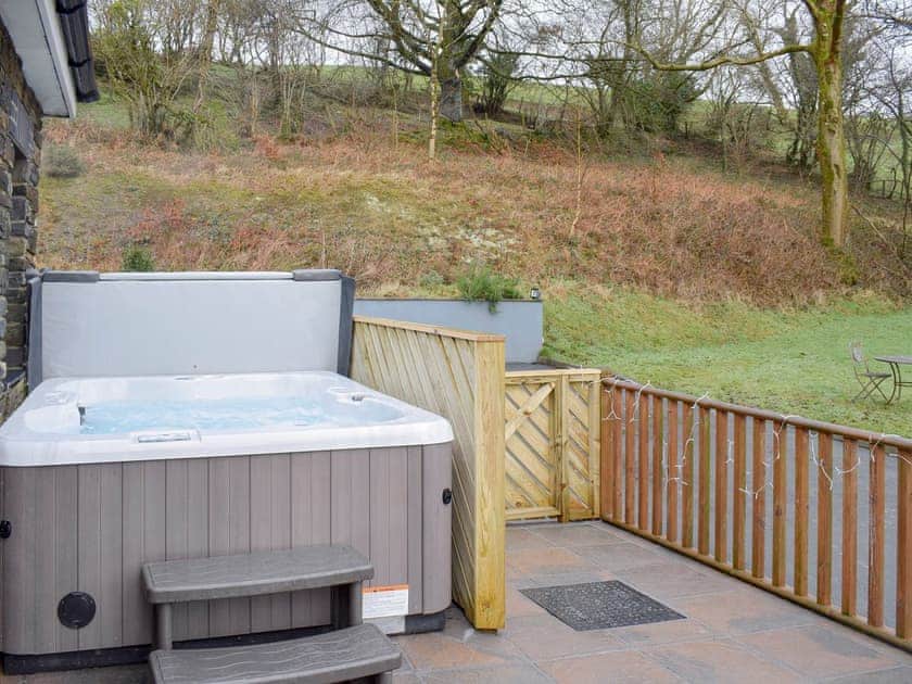 Luxurious hot tub | Beudy Bach - Bwlch Y Person Barns, Dihewyd, near Aberaeron